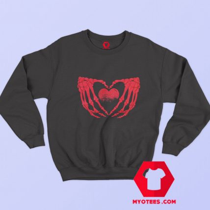 Red Skeleton Heart Graphic Unisex Sweatshirt