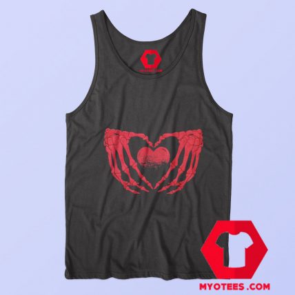 Red Skeleton Heart Graphic Unisex Tank Top