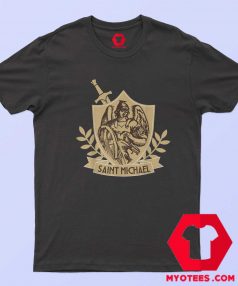 St Saint Michael Archangel Shield Warrior T shirt