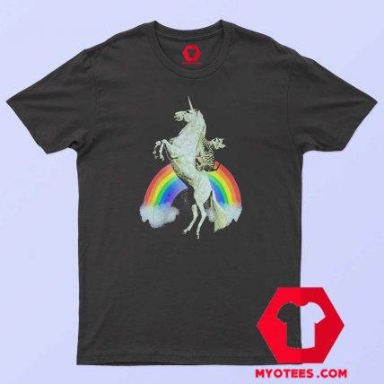 Funny Cat And Unicorn Rainbow Vintage T shirt