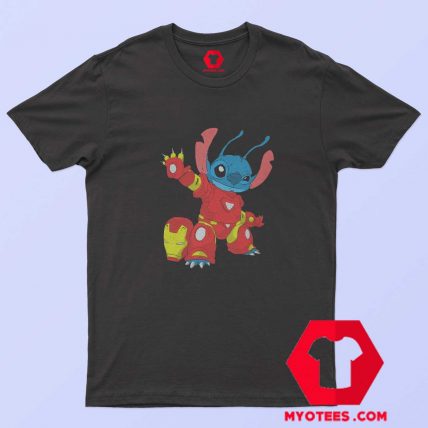 Funny Disney Iron Man x Stitch Unisex T shirt