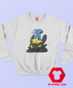 Funny Stitch Pikachu and Toothless Unisex Sweatshirt