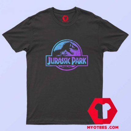 Jurassic Park Blue Purple Fossil Logo T shirt