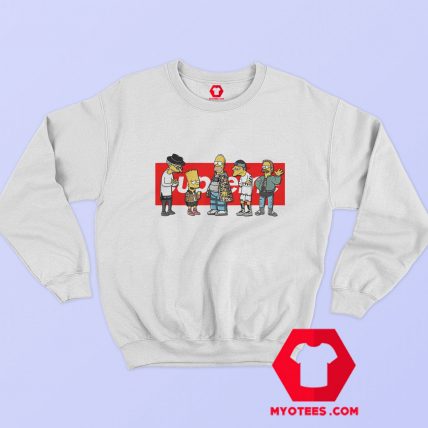 Supreme x Bart Simpson Logo Parody Sweatshirt