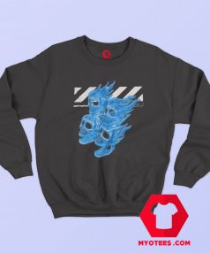 Cool Off White Skull Blue Flame Unisex Sweatshirt