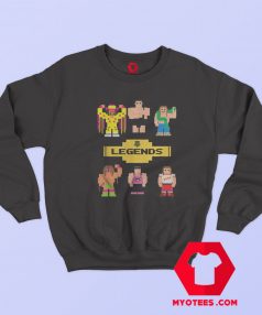 Funny WWE Legends Parody Cartoon 8 Bit Sweatshirt