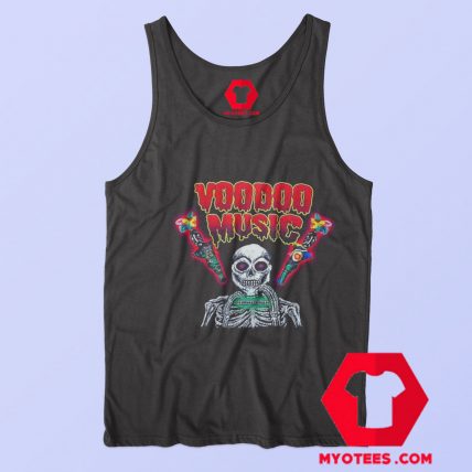 Vintage Voodoo Music Funny Skeleton Unisex Tank Top