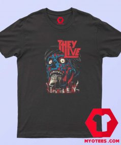 They Live Blue Alien Horror Movie Graphic T shirt