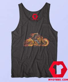 Vintage Biker On Fire Flame Unisex Tank Top