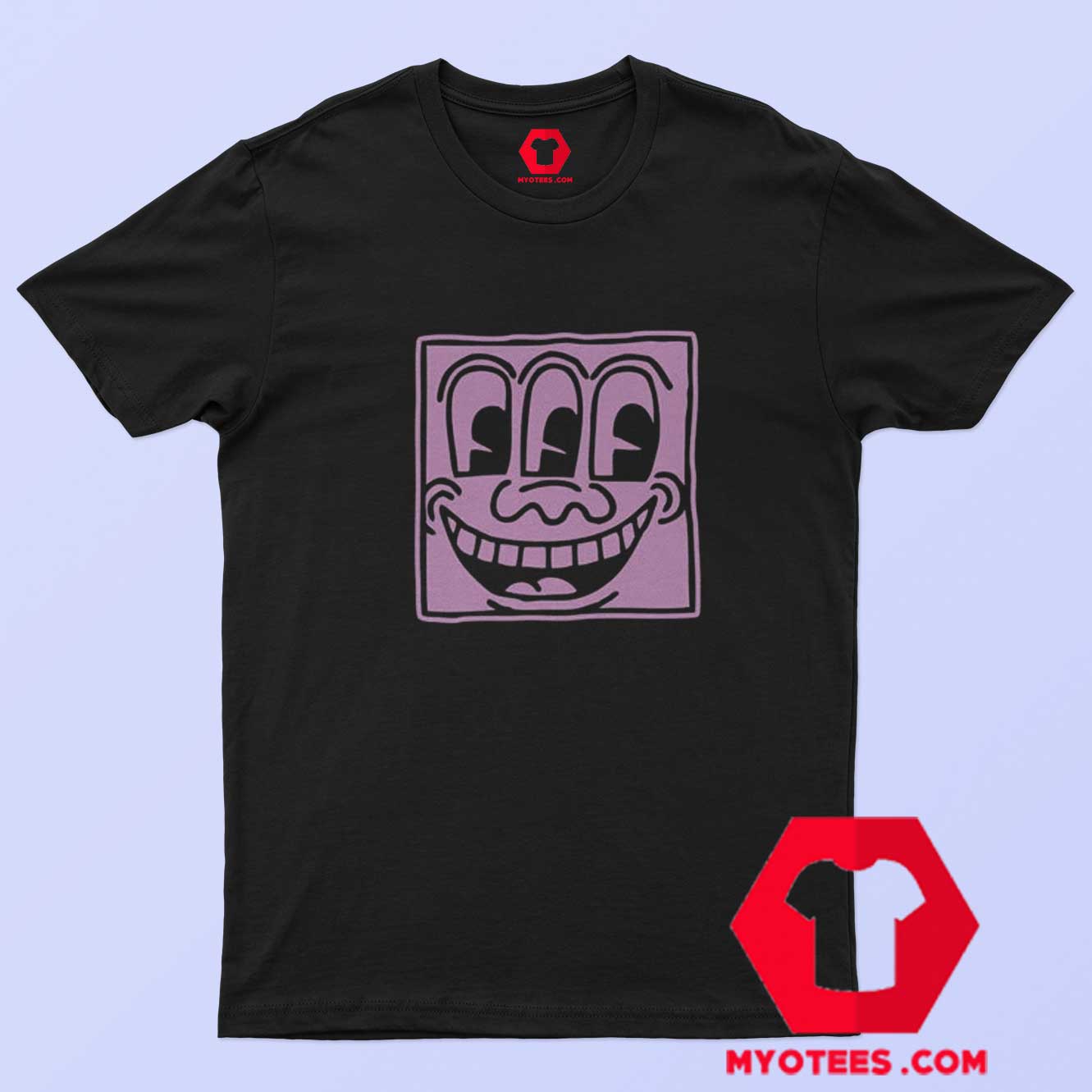 Vintage Keith Haring Smiley Street Face T-Shirt - myotees.com
