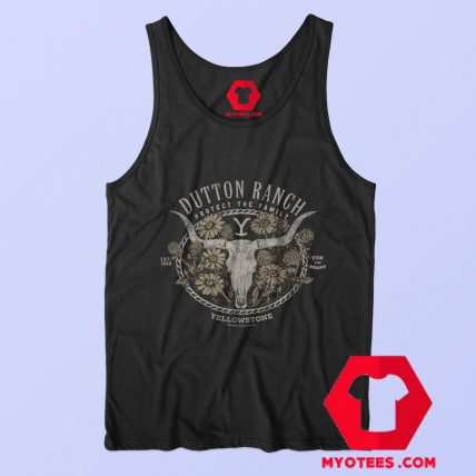 Yellowstone Cow Skull and Flowers Protect Tank Top