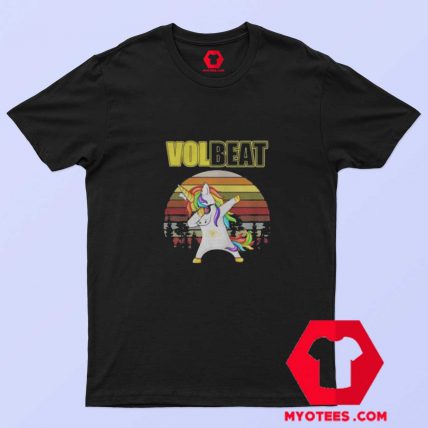 Unicorn dabbing Volbeat Retro Graphic T shirt