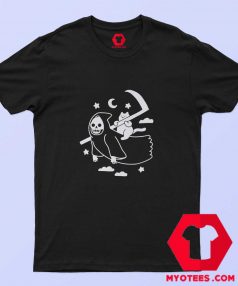 Funny Cat Riding Death Graphic T shirt