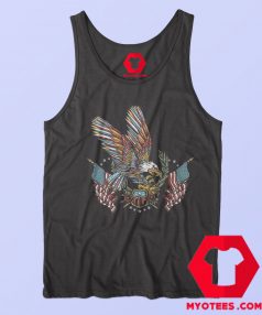 American Patriotic Eagle Design Graphic Tank Top