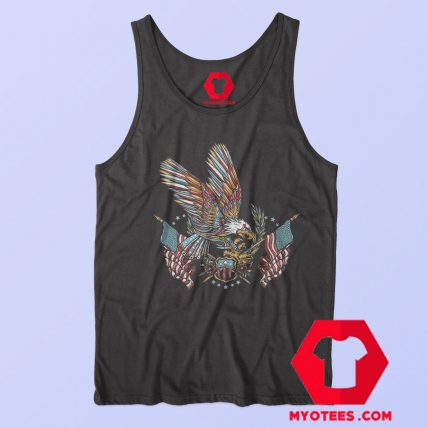 American Patriotic Eagle Design Graphic Tank Top