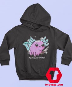 Axolotl With Knife Funny Graphic Unisex Hoodie