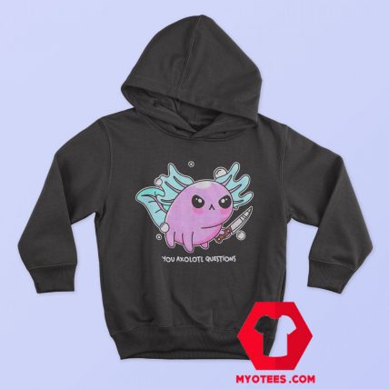 Axolotl With Knife Funny Graphic Unisex Hoodie