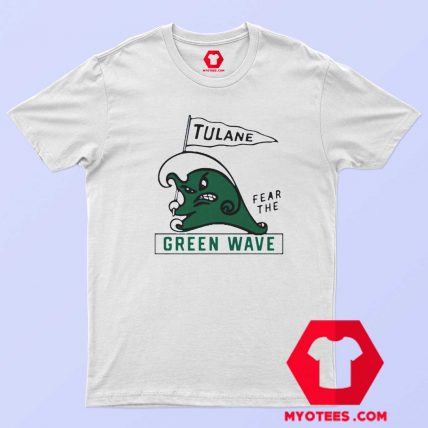 Retro Tulane Fear Green Wave Graphic T Shirt