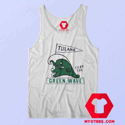 Retro Tulane Fear Green Wave Graphic Tank Top